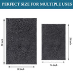 Bathroom Rugs Set 2 Piece Bathroom Mats Bath Rugs Non Slip Bath Rugs For Bathroom, Thick Soft Chenille Bathroom Rug Set, Bathtub