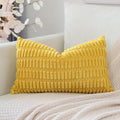 Otostar Corduroy Decorative Throw Pillow Covers 16X24 Inch Super Soft Boho Striped Rectangle Pillow Covers Case Modern Cushion Covers For Sofa Couch Bedroom Car Decor Gold Yellow
