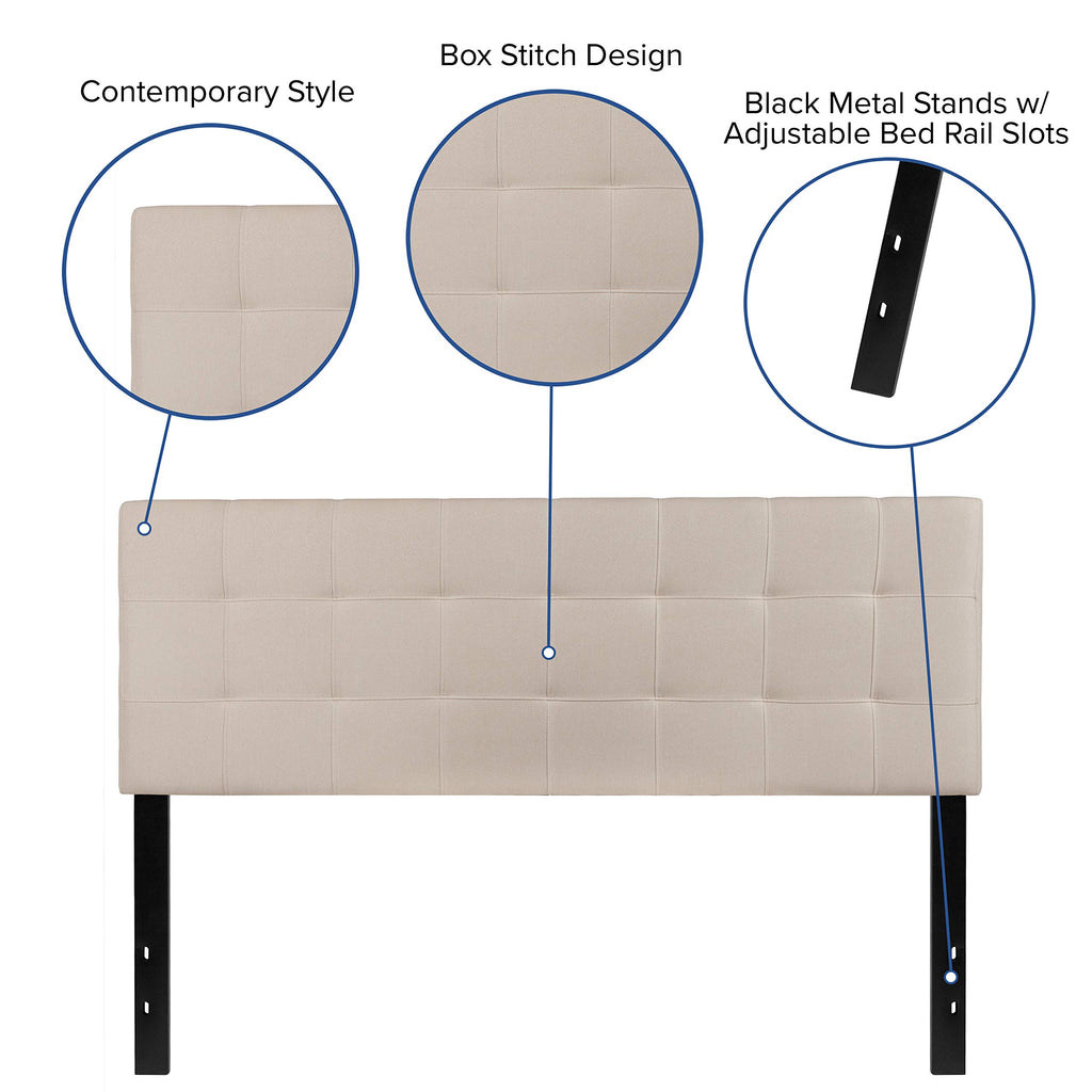 Flash Furniture Bedford Tufted Upholstered Queen Size Headboard In Beige Fabric