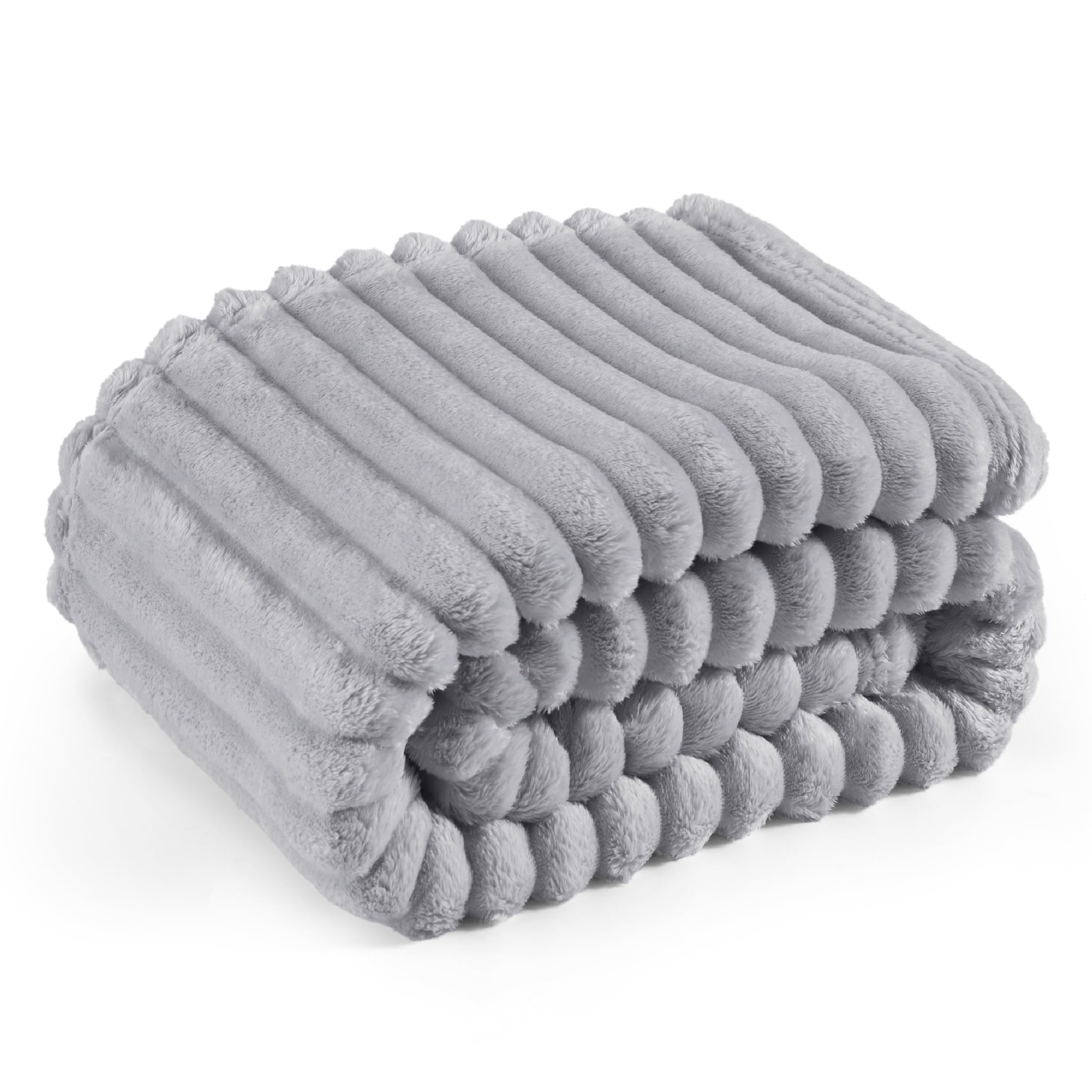 Bedsure Light Grey Fleece Blanket For Couch - Super Soft Cozy Blankets For Women, Cute Small Blanket For Girls, 50X70 Inches