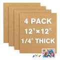 Tuparka 4 Pack Cork Board 12'X12' - 1/4' Self-Adhesive Corkboards For Wall With 100 Push Pins Wall Bulletin Boards Square Bul