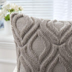 Miulee Dark Grey Throw Pillow Covers 18X18 Inch, Soft Winter Plush Faux Wool Couch Pillow Covers Set Of 2 Decorative Farmhouse Boho Throw Pillows For Sofa Living Room Bed