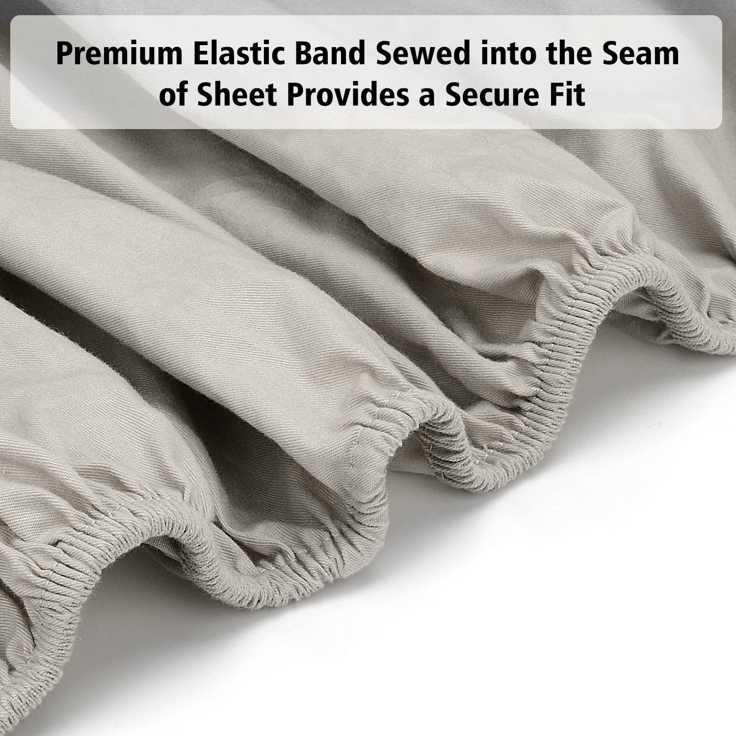 Lirex Fitted Sheet, Twin Xl Size 100% Egyptian Cotton 300 Thread Count Soft Breathable Fitted Sheet, 100X190Cm, Grey