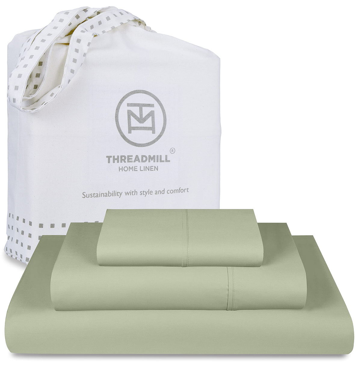 Threadmill 800 Thread Count 100% Cotton Sheets - Luxury Sateen Weave Sage Green Twin Xl Bed-Sheets, Better Than Egyptian Cotton,