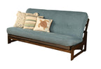 Kodiak Furniture Aspen Futon With Linen Fabric Mattress In Reclaim Mocha/Blue