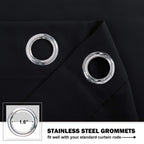 Nicetown Blackout Tiers Drapes For Small Window - Functional Plain Grommet-Top Window Treatment Curtains For Cafe/Office/Hallowe