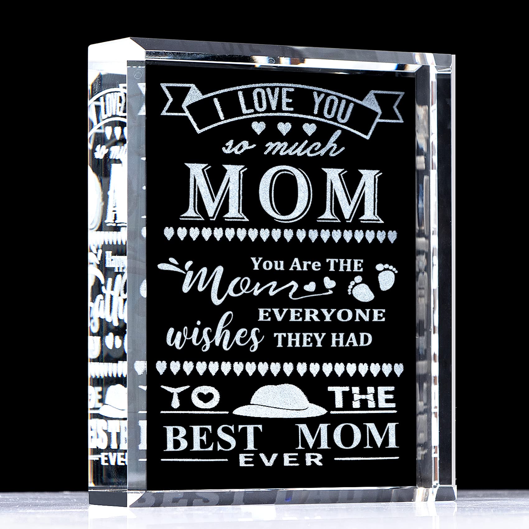 Gifts For Mom From Daughter Son In Law Kids Personalized, Birthday Gifts For Mom Unique Engraved Best Mom Ever, I Love You So Mu