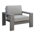 Benjara Aluminum Frame Patio Arm Chair with Padded Fabric Seating, Set of Two