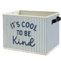 WULQYING Inspirational Kids Nursery Storage Bins Box with Handles, Its Cool to Be Kind Blue Striped Collapsible Basket Organize