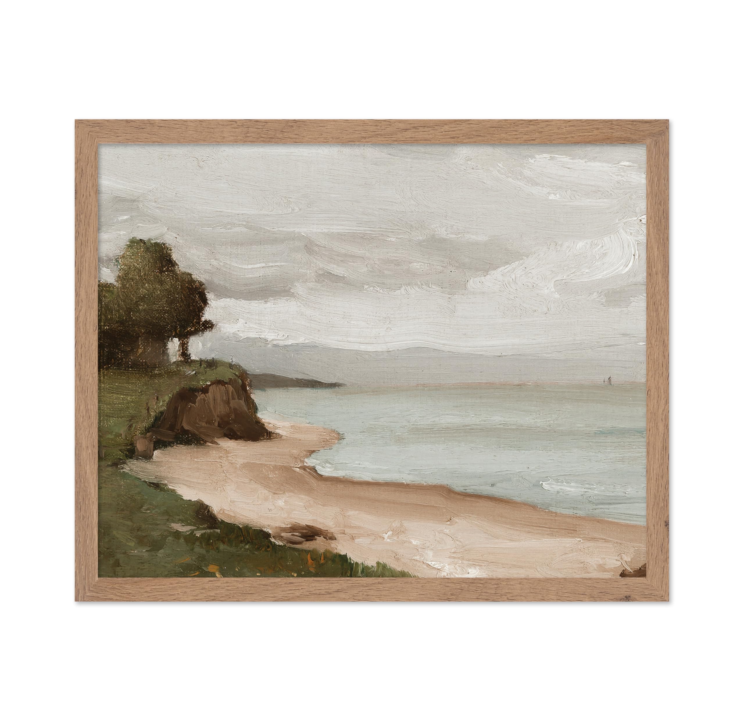 Poster Master Vintage Beach near Etretat Painting Poster - Retro Landscape Print - Fine Art - Beach Art - Gift for Him & Her - C