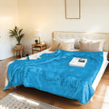 LUXIAN Electric Heated Blanket Throw Size 50x60 - Flannel & Sherpa Fabric Dual-Sided, 6 Heat Settings & 3 Hours Auto Off, Machin