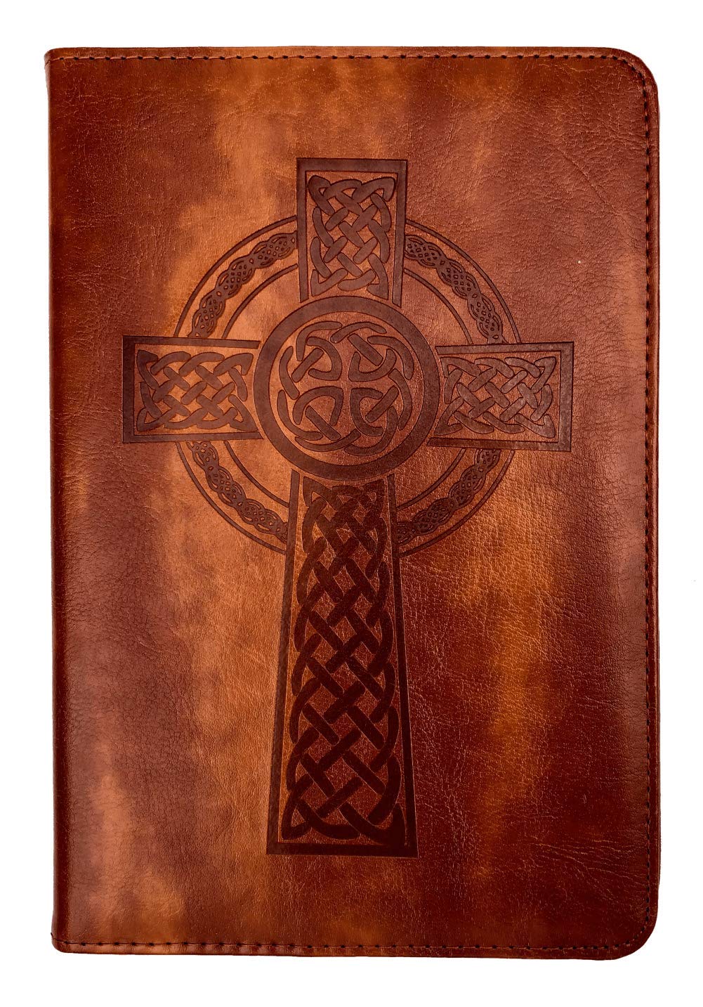 Sohospark Celtic Cross Refillable Faux Leather Journal, 6X8.7 Vegan Lined Writing Journal For Women Or Men
