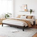 King Size Bed Frame-12 Inch Solid Wood King Bed Frame with Slat Support, No Box Spring Needed,Easy Assembly-Espresso