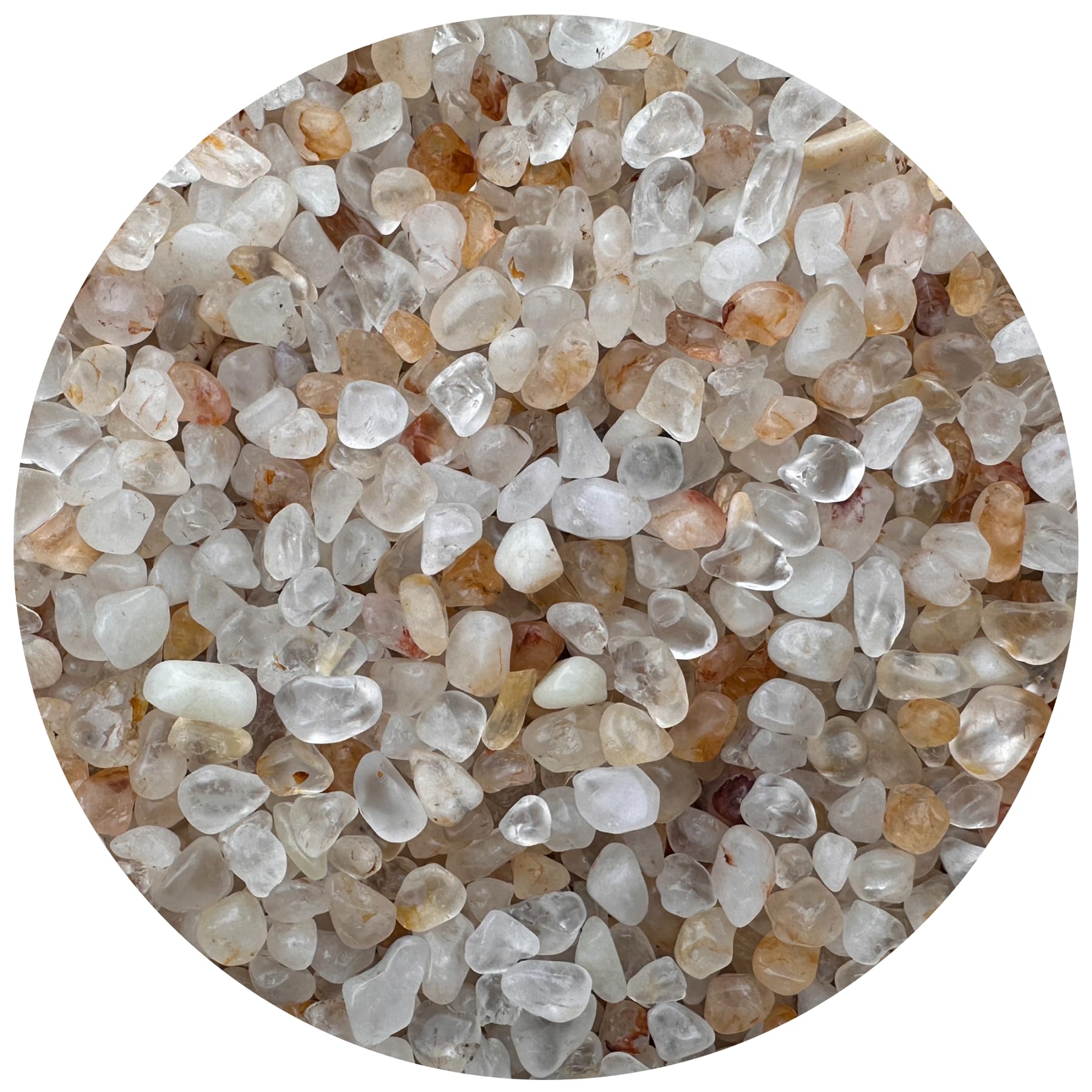 Gaf Treasures 0.5 Pound Natural Semi Tumbled Gemstone Chips, Crushed Mini Crystals, Undrilled Crystal Chips (Golden Healer Quart