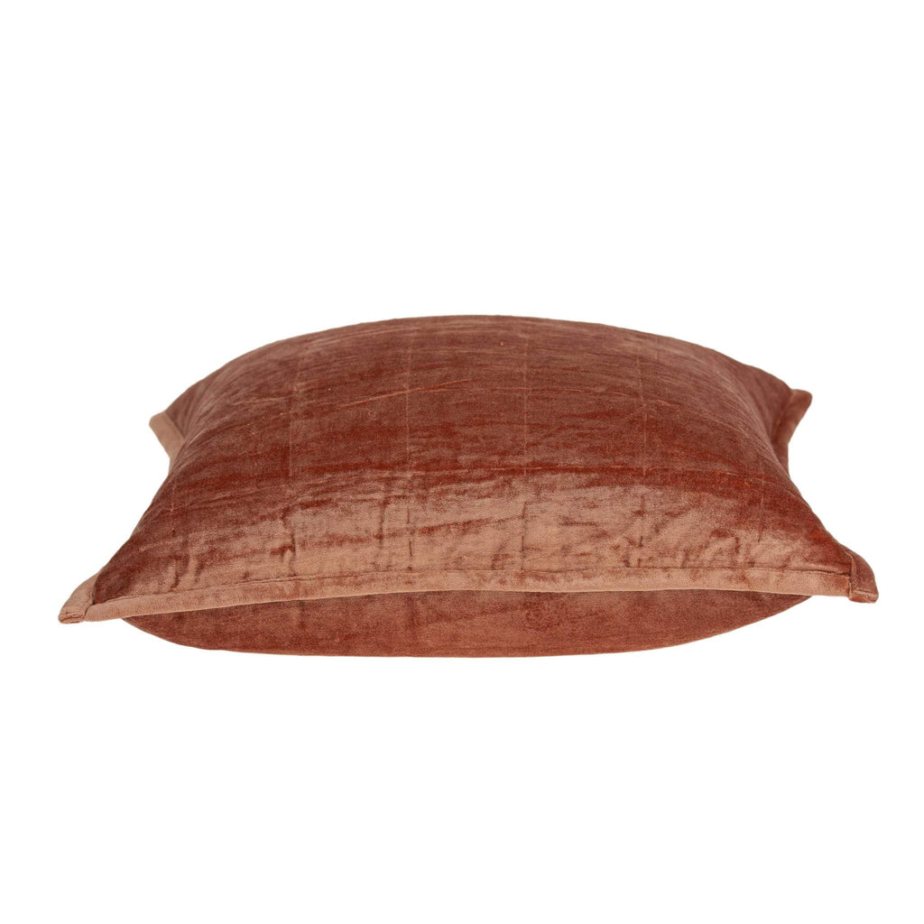 HomeRoots 50% Cotton, 50% Viscose 20' x 7' x 20' Transitional Orange Solid Quilted Pillow Cover with Poly Insert