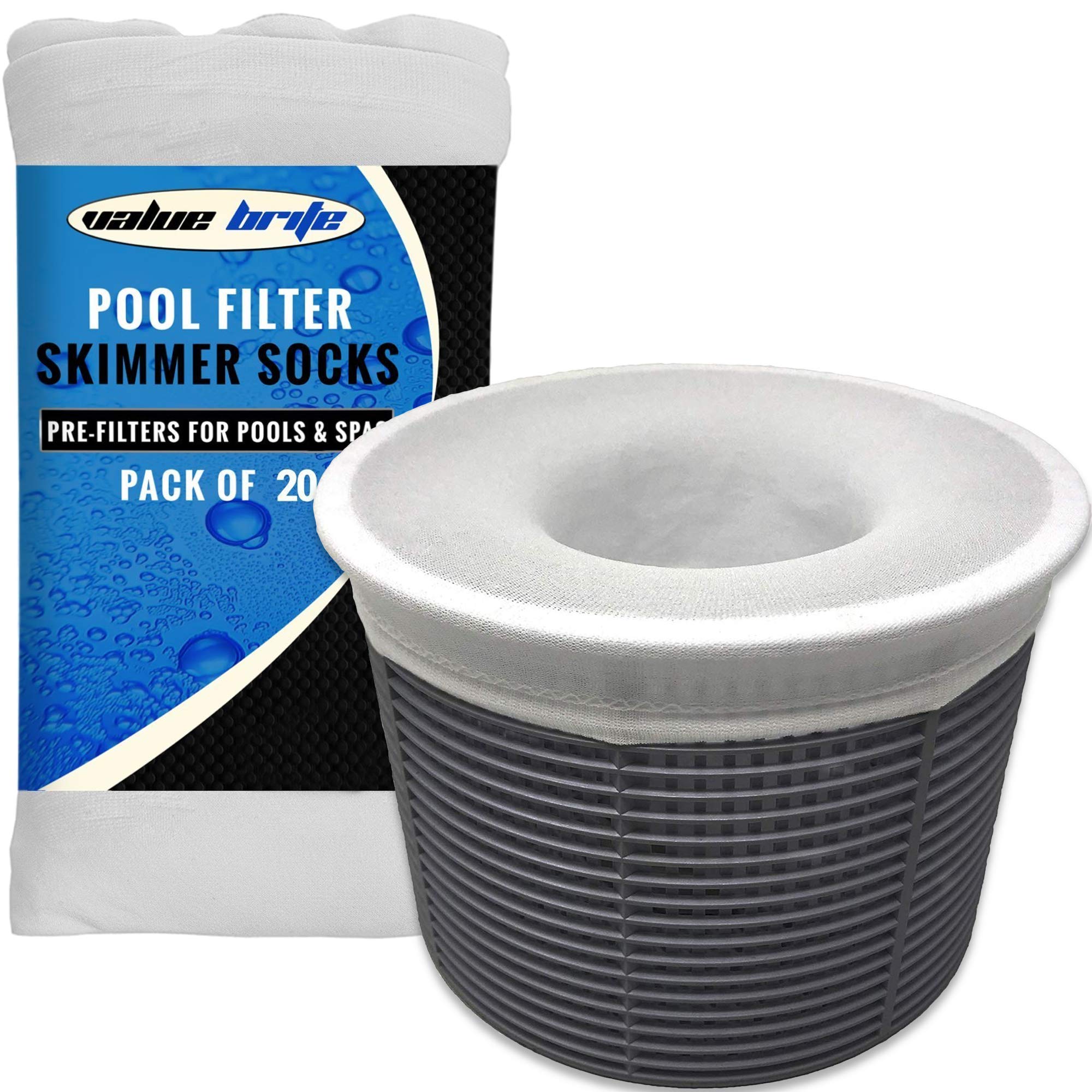 Pool Skimmer Socks - Pack Of 20 Fine Mesh Swimming Pool & Spa Pre-Filter Savers For Filters, Baskets, And Skimmers