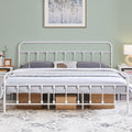 Yaheetech Classic Metal Platform Bed Frame Mattress Foundation With Victorian Style Iron-Art Headboard/Footboard/Under Bed Storage/No Box Spring Needed/King Size White
