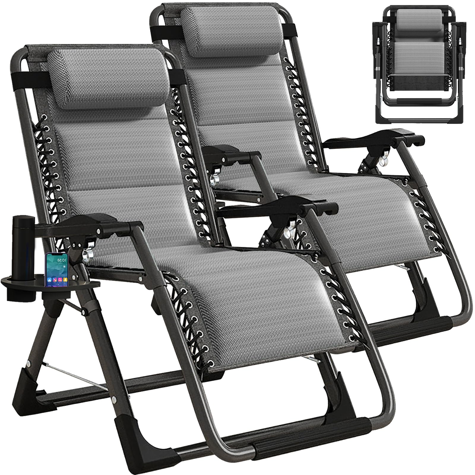 Slsy Zero Gravity Chair, Reclining Lounge Chair With Removable Tray For Indoor And Outdoor, Patio Recliner Folding Reclining Chair