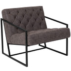 Flash Furniture Hercules Madison Series Retro Gray Leathersoft Tufted Lounge Chair