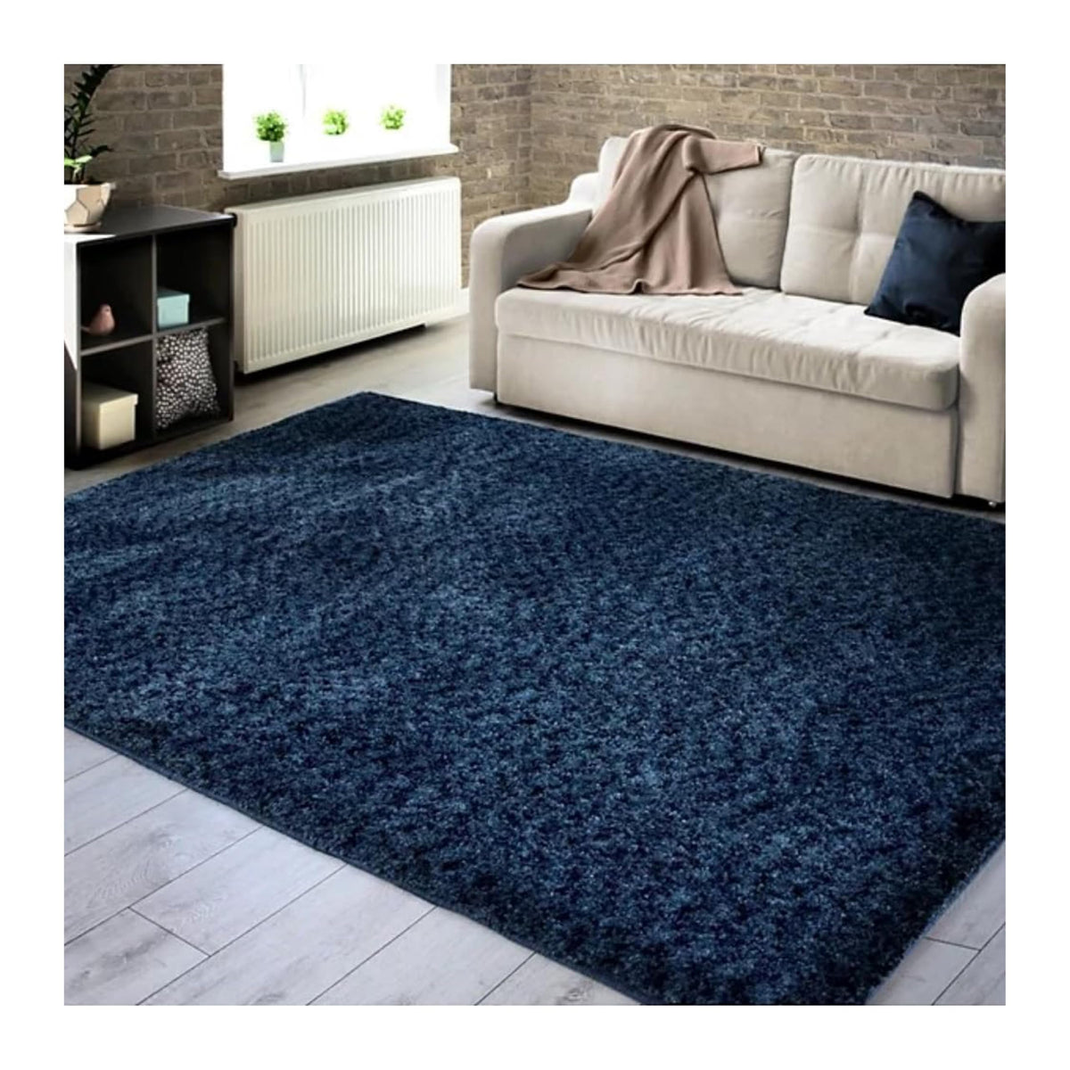 Cotton Tail Solid Plush Rug - 9' X 13' Blue, Durable, Stain-Resistant, Easy-To-Clean, Soft And Cozy Area Rug For Living Room, Dining Room, Bedroom, And Indoor Home Decor