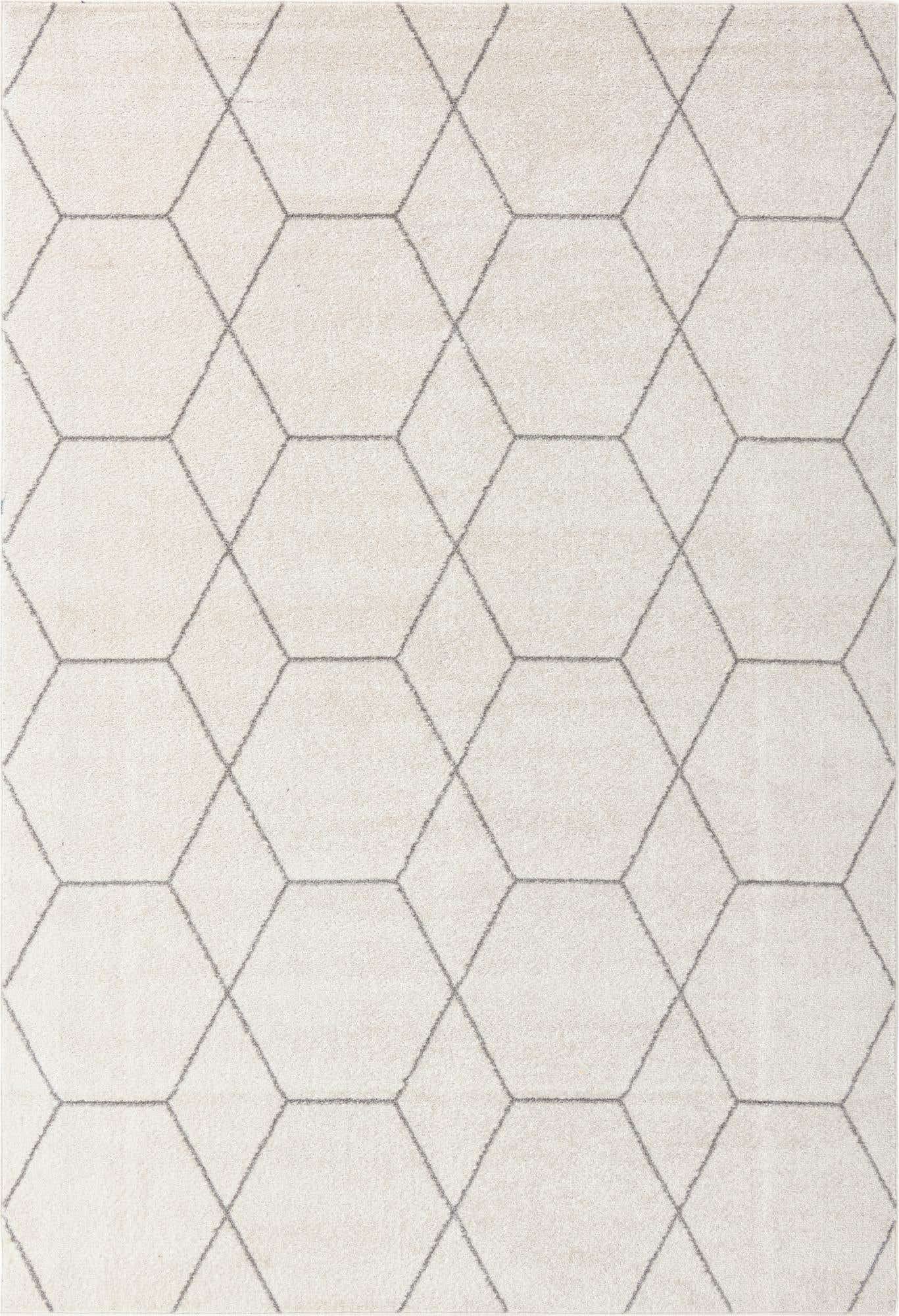 Unique Loom Trellis Frieze Collection Area Rug - Geometric (7 1 x 10, Ivory/ Gray)