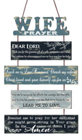 Yudarte Prayer for Wife Rustic Wall Sign with 5pcs Panels Strung Together - Christian Religious Farmhouse Hallway Family Decor -