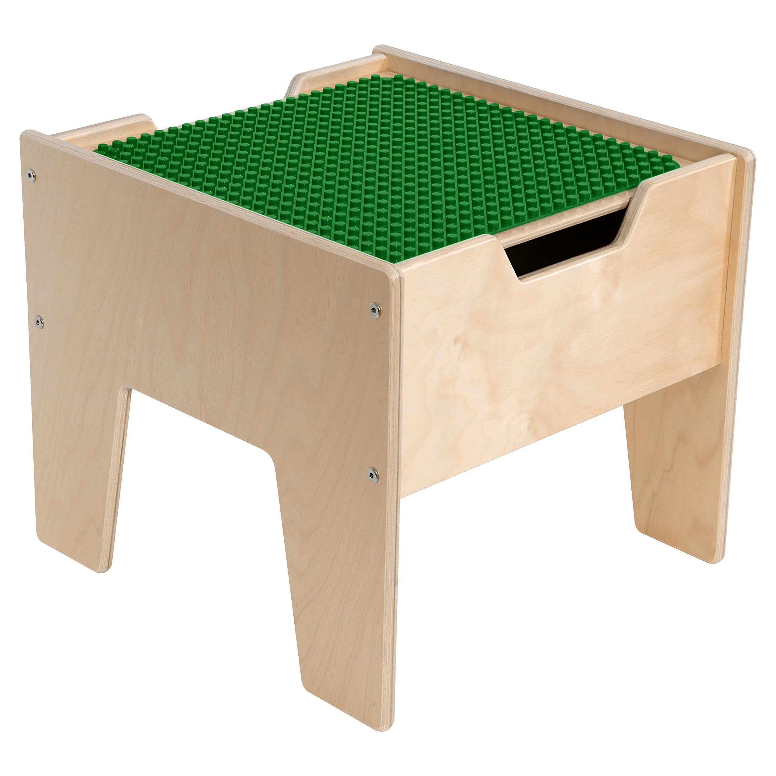 Contender C991300-PG 2-N-1 Activity Table with DUPLO Compatible Top, RTA, Wood, Green/Natural