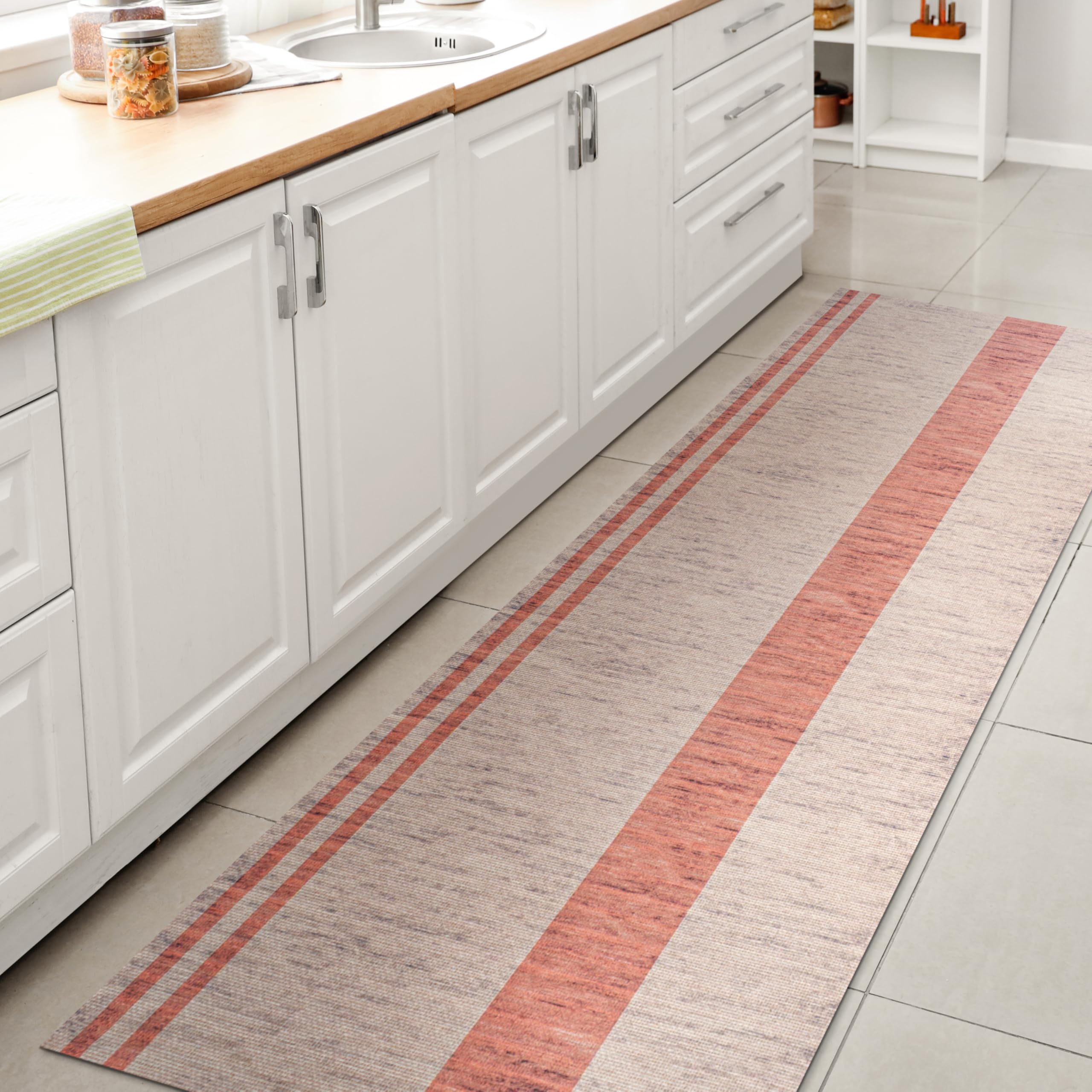JONATHAN Y WSH116A-28 Raita Modern Distressed Stripe Machine-Washable Indoor Area-Rug, Minimalist, Rustic, Vintage Easy-Cleaning