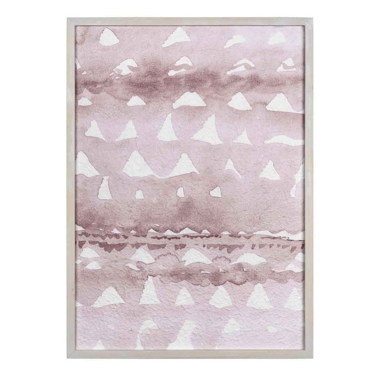 HomeRoots Multi 43% MDF 43% Wood 10% Paper 4% Metal Framed Watercolor Pink Triangle Wall Art