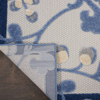 HomeRoots Blue/Grey 100% Polypropylene 7’ x 10’ Blue and Gray Indoor Outdoor Area Rug
