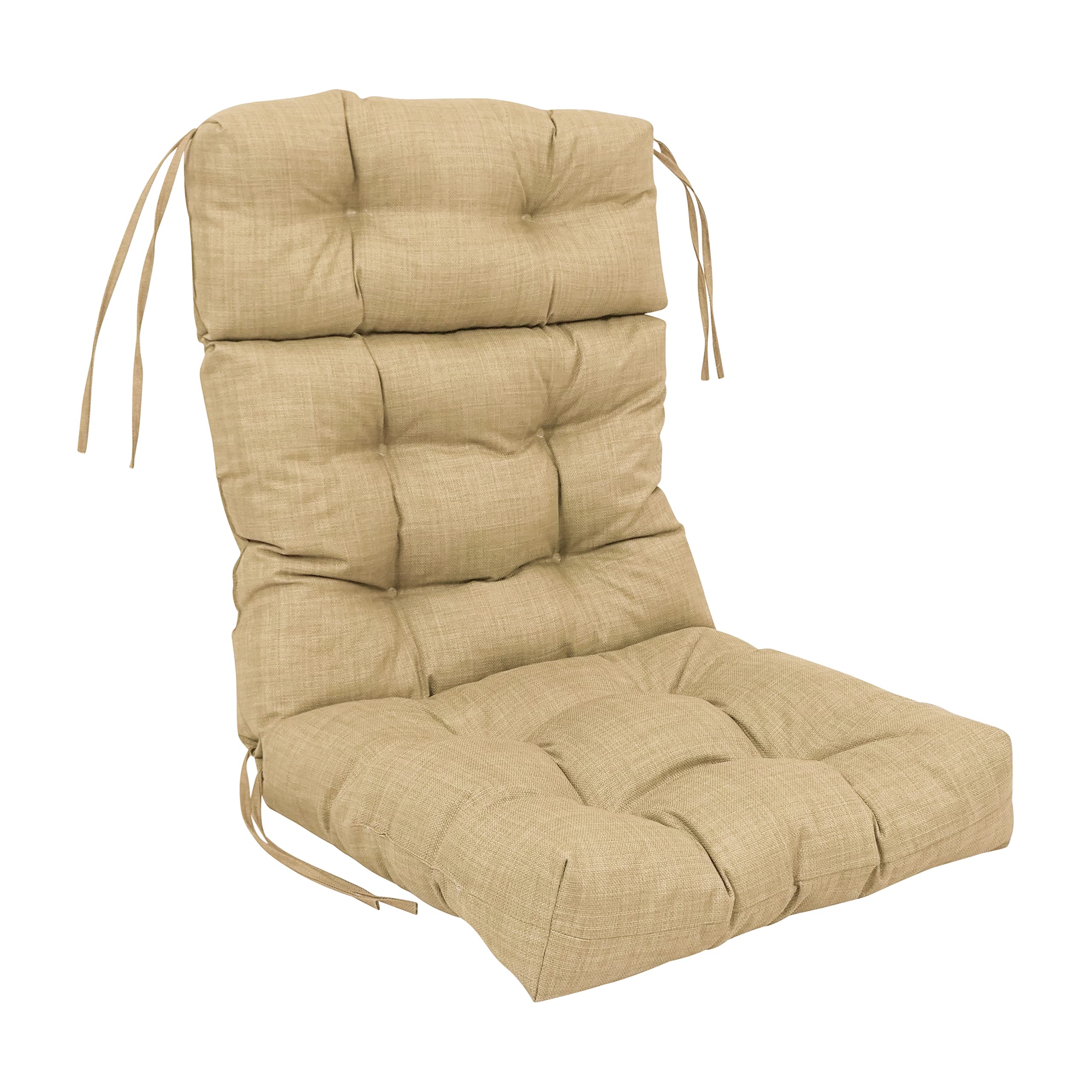 Blazing Needles Indoor/Outdoor Tufted Seat/Back Chair Cushion, 20 x 42, Sandstone