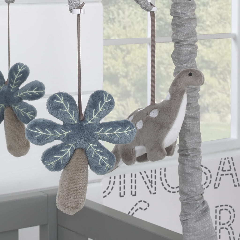 Nojo Baby-Saurus Gray Brontosaurus & Palm Tree Musical Mobile, Grey, Charcoal