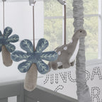 Nojo Baby-Saurus Gray Brontosaurus & Palm Tree Musical Mobile, Grey, Charcoal