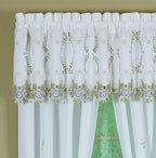 Today'S Curtain Verona Reverse Embroidery Tailored Valance, 18', White/Blue