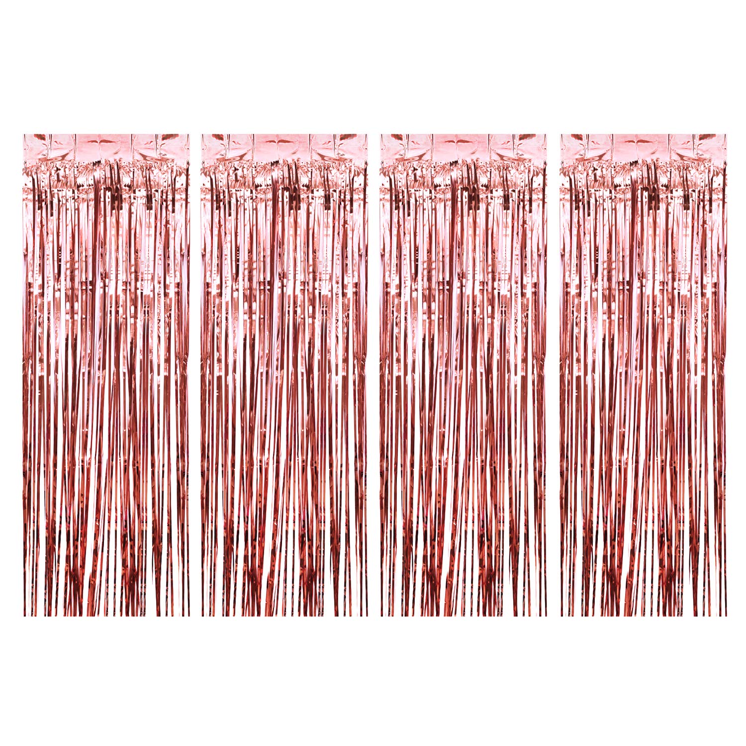 Livder 4 Pack 3.2X9.8 Feet Metallic Tassels Foil Glitter Fringe Curtains, Shimmer Decorations Photo Backdrop For Wedding, Birthd