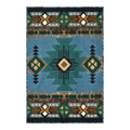 YHSF South West Native American Area Rug C318 (Blue-Green, 2 Feet x 3 Feet 4 Inches)