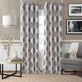 Elrene Home Fashions Navara Medallion Room-Darkening Window Curtain, Single Panel, 52'' x 95'' (1 Panel), Navy