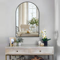 PexFix Arched Wall Mirror 36 x24  Large Bedroom Mirror with Aluminum Alloy Thin Frame for Bedroom and Bathroom,Black, A090+USAM0