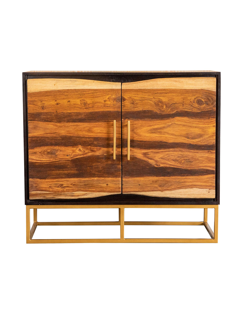 Coaster Home Furnishings 2-Door Accent Cabinet Black Walnut and Gold