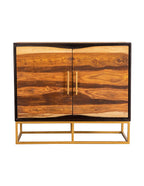 Coaster Home Furnishings 2-Door Accent Cabinet Black Walnut and Gold