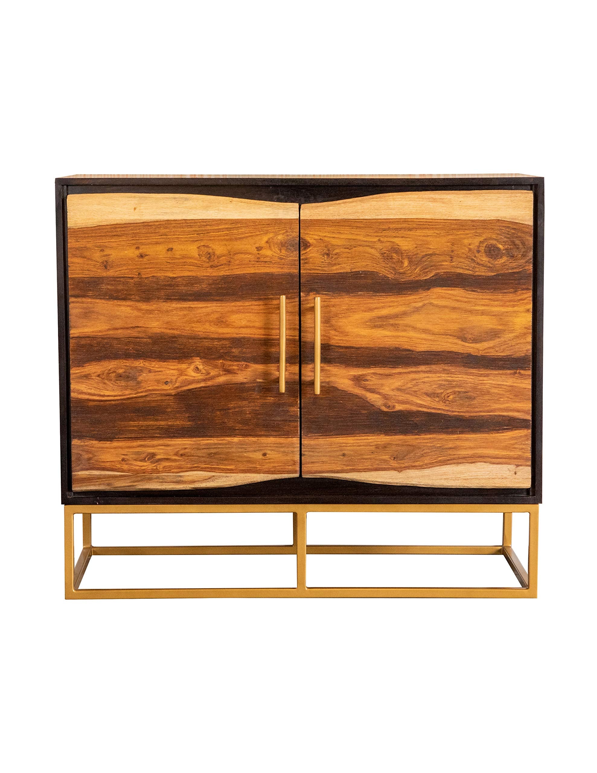 Coaster Home Furnishings 2-Door Accent Cabinet Black Walnut and Gold