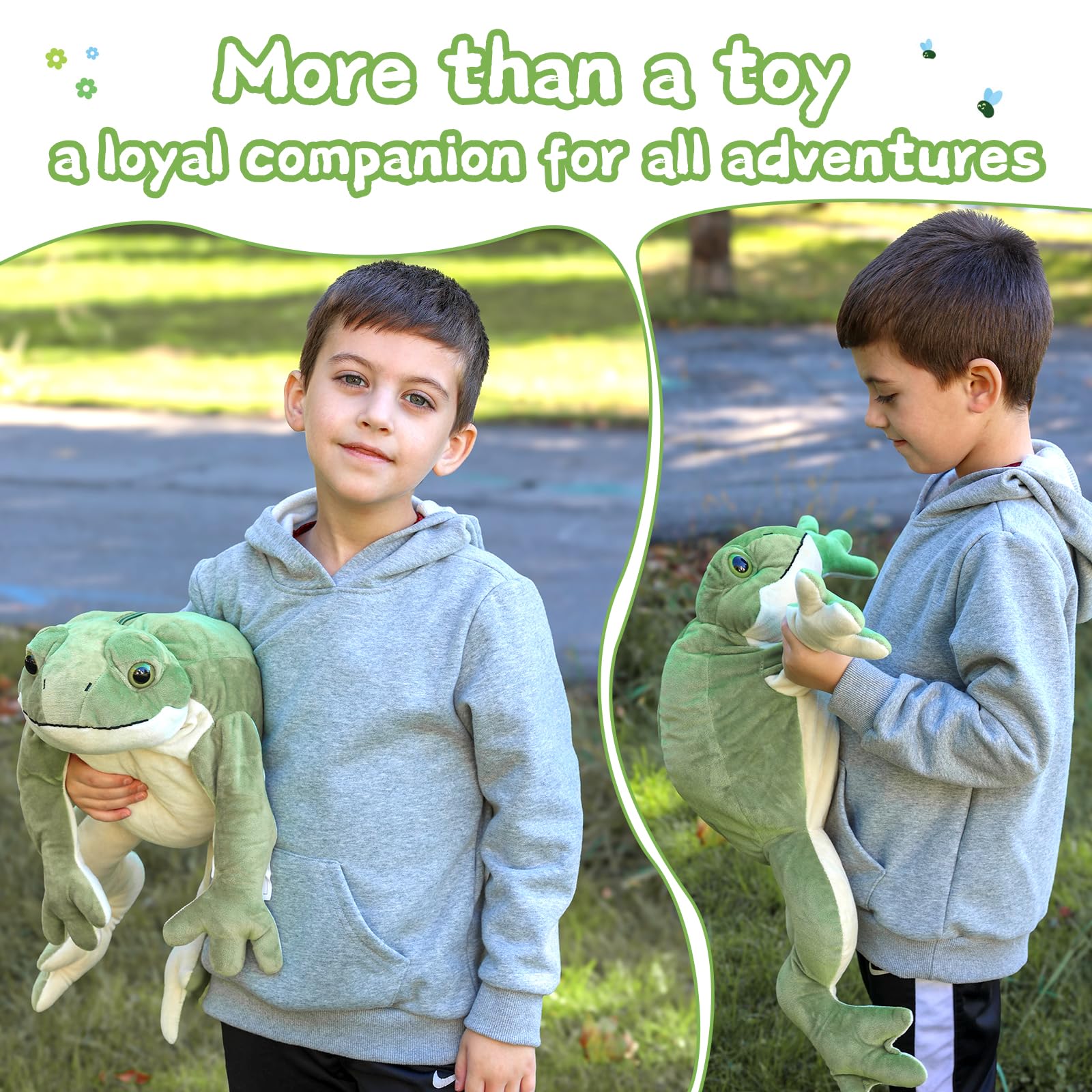 Tezituor Giant Realistic Frog Stuffed Animal Plush Toy, 20.5    Large Mommy Frog With 4 Babies Pillow Gifts For Boys Girls
