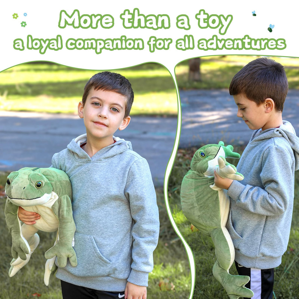 Tezituor Giant Realistic Frog Stuffed Animal Plush Toy, 20.5    Large Mommy Frog With 4 Babies Pillow Gifts For Boys Girls