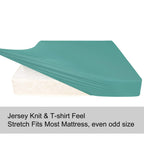 King Size Fitted Sheet Only - 4-Way Stretch Jersey Knit, T-Shirt Feeling & Ultra Soft, Wrinkle Free, Non-Slip & Snug Fit For Kin