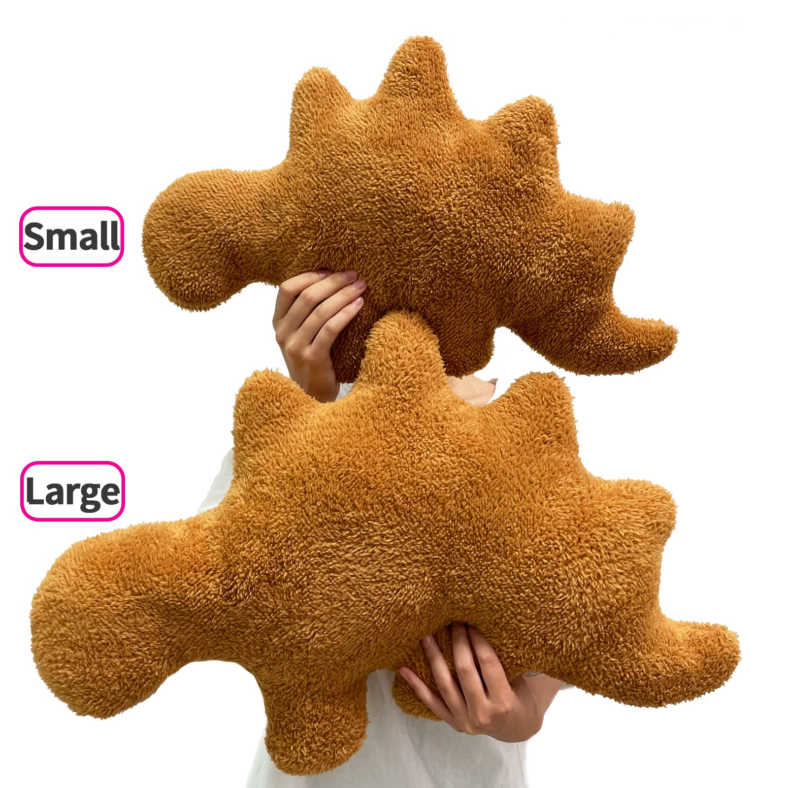 Isaacalyx 24 Inch Large Dino Nugget Pillow, Large Stegosaurus Soft Dinosaur Nuggets Pillow For Fun Pillows Funny Gift Birthday G