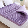 3.9 Inch 7-Zone Full Mattress Topper, Egg Crate Foam Mattress Topper Full Size For Back Pain, Lavender Cooling Gel Infused Mattr