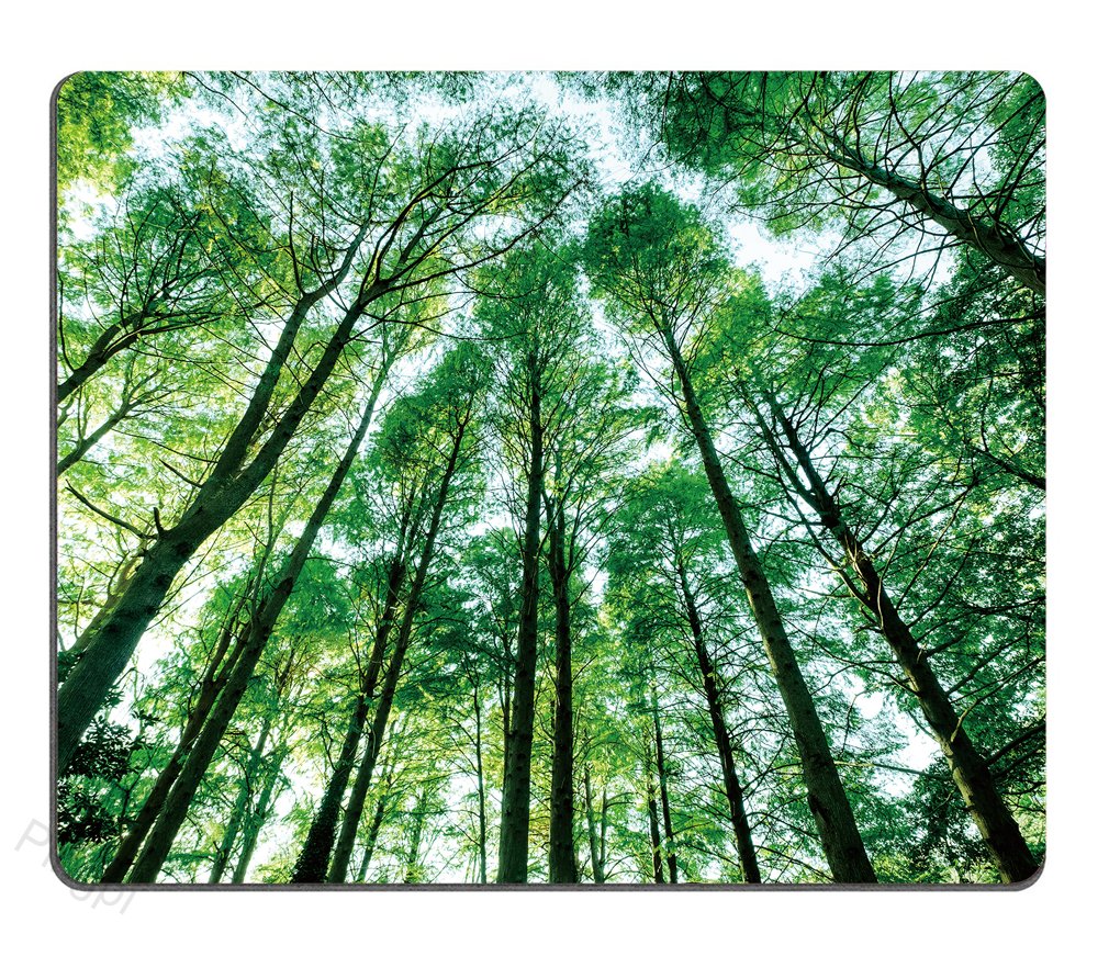 Landscapes Green Trees Mouse Pad,Trees Nature Green Wood Personalized Design Non-Slip Rubber Mousepad