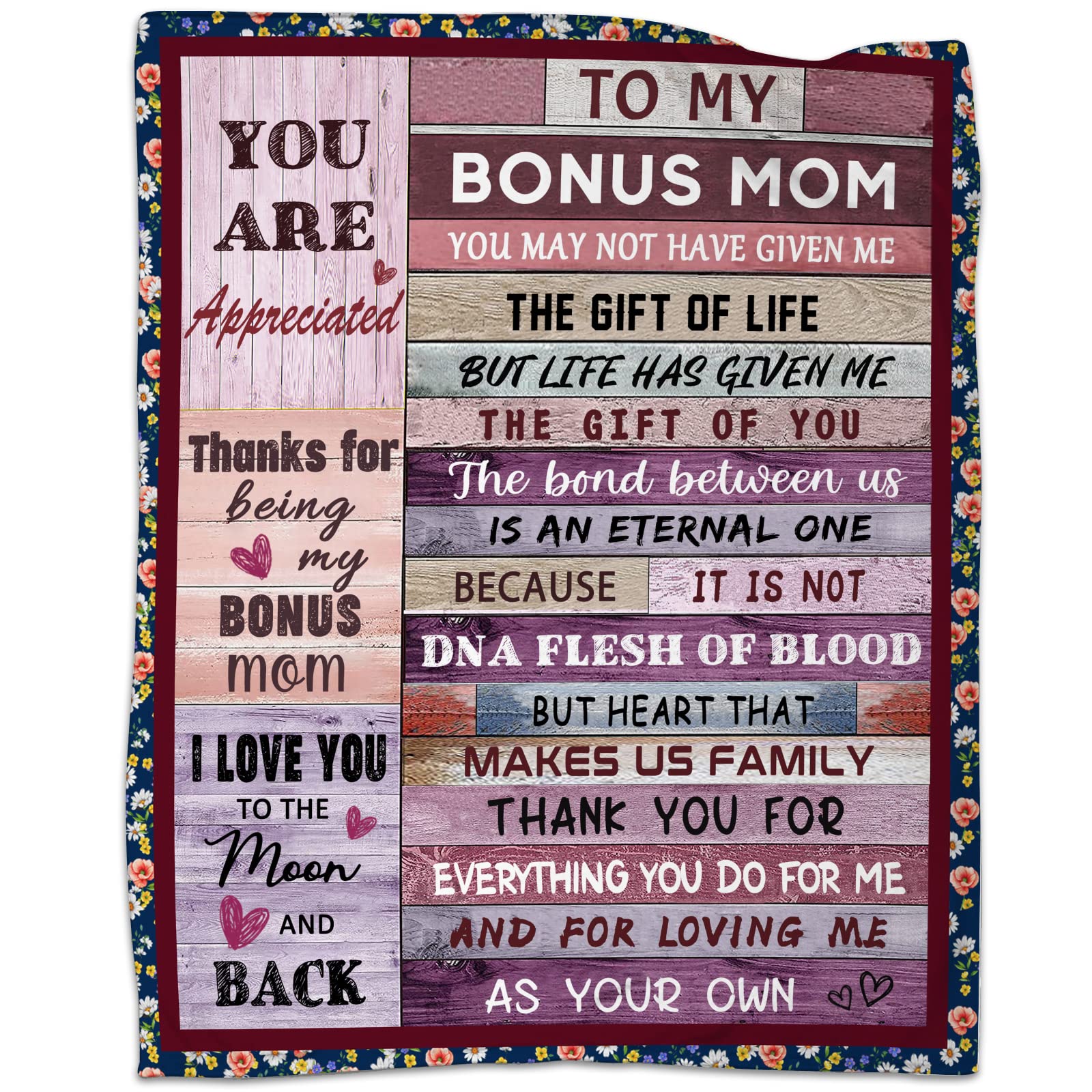 Ajiiusv Bonus Mom Gifts From Bonus Daughter Son Mothers Day Blanket Gifts For Stepmom Birthday Gifts For Bonus Mother Stepmother