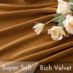 Miulee Gold Brown Velvet Curtains 96 Inches Long 2 Panels - Luxury Pinch Pleated Room Darkening Window Drapes For Bedroom Living