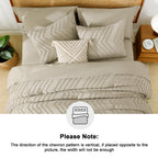 Litanika Light Hazel California King Size Comforter Set With Sheets - 7 Pieces Bed In A Bag California King Boho Tufted Complete